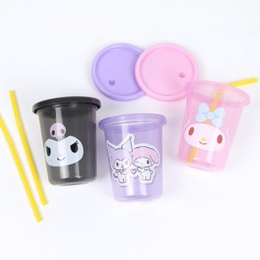 마이멜로디 쿠로미 스트로 텀블러 3P 세트 320ml 빨대컵 어린이 물병 물통, 단품