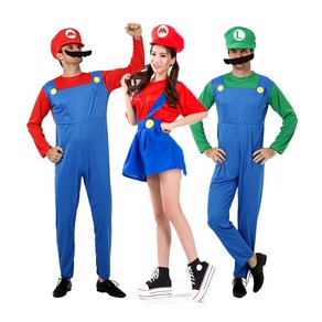 마리오 할로윈 코스프레 의상세트(모자+상의+하의)[Maio Luigi Costume Set(Hat + Top + Bottom fo Halloween Costume Paty]