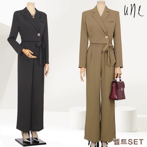 윈(une)[벨트SET]시크랩재킷셀럽점프수트