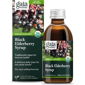 Gaia Hebs 가이아허브 이뮨 서포트 블랙 엘더베리 시럽 160ml, 1개