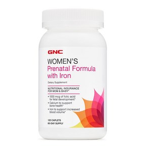 GNC 프레나탈 임산부 종합영양제 철분포함 120정 GNC Women Penatal Fomula with Ion 120cts, 1개