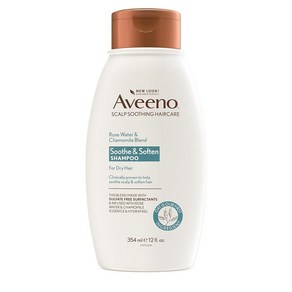 Aveeno 로즈 워터 캐모마일 블렌드 샴푸 12온스 건성 민감성 두피용, 1개