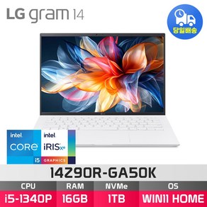 *패널 UP그레이드 * LG전자 2023 그램14 14Z90R-GA50K + WIN11 설치 모델로 출고됩니다., WIN11 Home, 16GB, 1TB, 스노우화이트