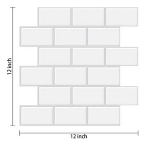 DIY 타일 스티커 셀프 시트지 접착 테이프 3D 필 앤 스틱 흰색 지하철 벽 벽지 주방 Tile-1pcs, 4) VVP100, 1개