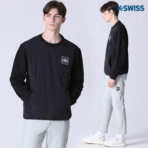 [케이스위스(K-SWISS)] 헤리티지 사각 로고 퀼팅 지퍼 맨투맨