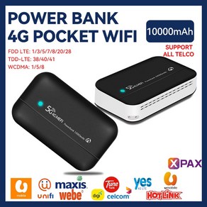 4G 모뎀 무선 라우터 10000mAh C타입 USB 핫스팟 미니 보조베터리 와이파이 비즈니스 사무실 네트워크 야외 여행 인터넷, 4)Style D