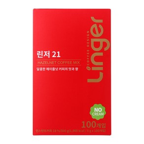 린저21 헤이즐넛 노프림커피믹스 100T X 3개(300T) 일회용스틱