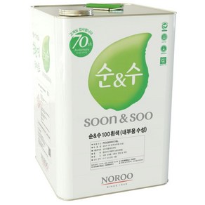 노루 순앤수100 친환경 수성페인트 무광 벽지 벽면, 1개, 18L, 백색