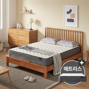 핀란디아 마틴L 원목 평상형 퀸침대Q+드림온매트리스, 단품