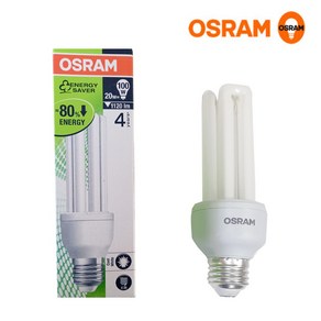 오스람 OSRAM E20EX-W 20W 백색(아이보리) 형광등 전구, 1개