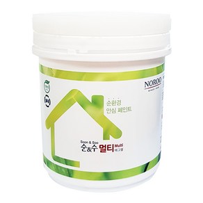 노루페인트 다용도용 수성페인트 순앤수 멀티 0.9L 계란광, 펄화이트, 1개