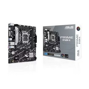 ASUS PRIME B760M-K STCOM 에이수스 컴퓨터 PC 게이밍 메인보드 인텔 13세대 랩터레이크 12세대 엘더레이크, PRIME B760M-K (단일상품)