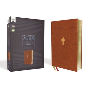 (영문도서) Nasb Thinline Bible Leathesoft Bown Red Lette Edition 1995 Text Comfot Pint Imitation Leathe, Zondevan, English, 9780310450962