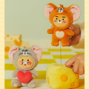 카카오 톰과제리 춘식이 라이언 키링 인형 커플 세트, 1개