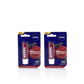 NIVEA Set of 2 Berry Shine 24H Melt-In Moisture Lip Balms 2 Count