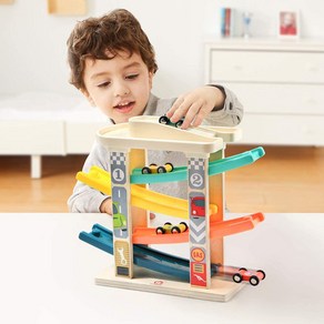 [탑브라이트] 4단 스피드 램프레이서 TOP BRIGHT Toddle Toys Race Tack Wooden Ramp Race, 혼합 색상, 1개