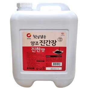 청정원 햇살담은 양조 진간장 진한맛, 1개, 15L