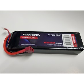 NEW-AYP2D-8000 7.4V 8000mAh 2S1P 40C w/Deans(16.5 x 4.3 x 2.5 cm), 단품, 1개