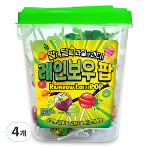 레인보우 팝 막대사탕 60p, 900g, 4개