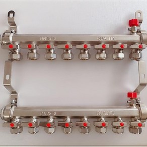 보일러 분배기 밸브 DN25 난방 온수 배관 유량 7구 8구 가스 기름, 1개