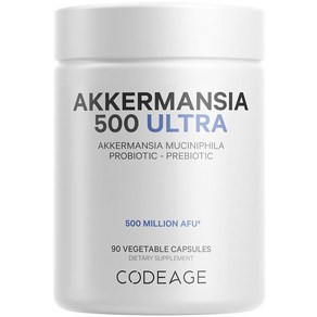 Codeage Akkemansia Muciniphila 프로바이오틱 울트라 - 고효능 500M AFU 보충제 향상된 일일 및 프리바이오틱 치커리 이눌린 3개월 분량 90캡슐 1, 1개, 90정