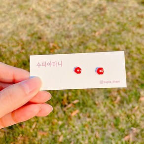 미니 동백꽃 알러지방지 실리콘침 가벼운 스터드 알러지없는 귀걸이