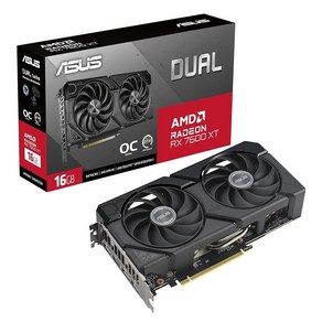 ASUS TUF 게이밍 라데온 RX 7900 XTX OC 에디션 24GB GDDR6 그래픽 카드 (PCIe 4.0 HDMI 2.1a 디스플레이 포트 2.1), RX7600XT16G_Dual Fans