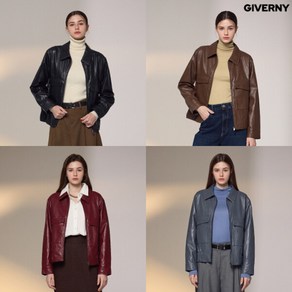 [GIVERNY] 지베르니 24FW faux 레더 블루종 점퍼 1종