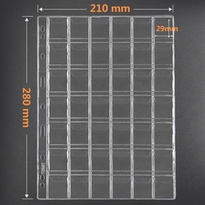동전 코인 수납 보관 앨범 재료 리필 투명 속지 42칸