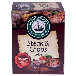 Robetsons Spice - Steak and Chops Refill box 160g 로버트슨 스파이스 - 스테이크 앤 찹스 리필 박스 160g, 1개