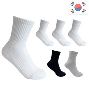 비바슈슈 여성용 더블 쿠션 러닝 스포츠 무지 중목 양말 6켤례 (230~250mm)