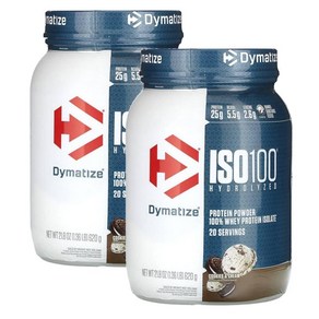 Dymatize 다이마타이즈 ISO100 웨이 프로틴 쿠키앤크림, 2개, 620g