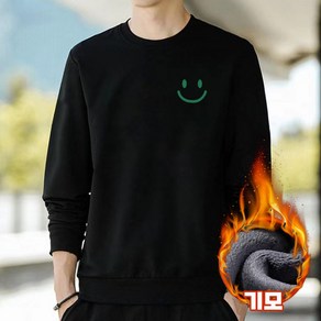 더블홈 스마일 남자 간절기 약기모 맨투맨 라운드티 긴팔 티셔츠