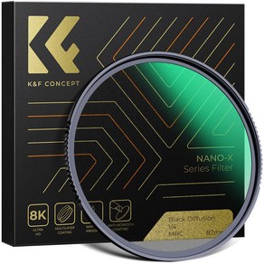 K&F CONCEPT NANO-X 슬림 블랙미스트 1/4 카메라 필터, 40.5mm