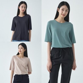 [지센창원]여성 면실켓 5부 티셔츠 3색 LCTSO382