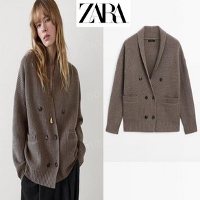 자라 여성 포켓 소프트 더블 니트 가디건 zara