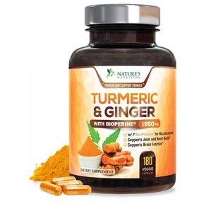 Natues Nutition Tumeic Ginge 네이처뉴트리션 터메릭 진저 1950mg 180정, 1개