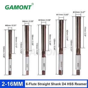 리머 핸드 스트레이트 섕크 D4 HSS 밀링 커터 도구 3mm 4mm 5mm 6mm 8mm 10mm 12mm 14m 6 플루트, 1개, 12) 7.0mm