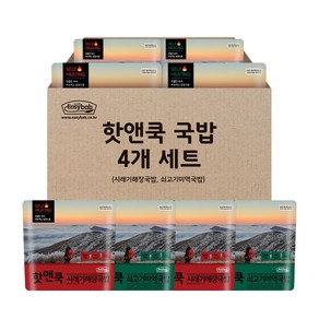 이지밥 핫앤쿡 국밥 4개 세트 비화식 발열도시락 등산도시락 전투식량 캠핑등산, 100g