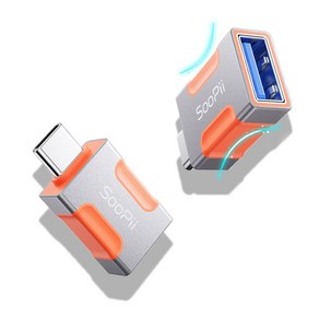 수피 USB3.2 Gen2 C타입 10Gbps OTG 변환 젠더 GD09 마우스 키보드 외장하드, 1개, 실버, 30mm