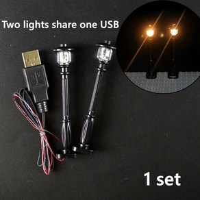 레고호환블록 도시 액세서리 가로등 빛나는 LED USB 빌딩 블록 DIY 정원 장난감 호환 1 피스, [09] 2 in1 yellow light B, 1개