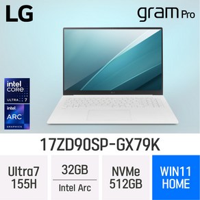 LG전자 그램 프로17 17ZD90SP-GX79K, WIN11 Home, 32GB, 512GB, White