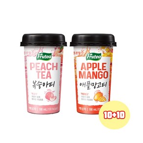 푸르밀 푸르티 190ml 복숭아티컵10개+애플망고티컵10개/컵음료/무료배송