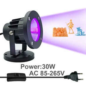 UV LED 램프 1.5m 스위치 와이어 플매트 카펫 러그 자외선 경화 젤 네일 SLA DLP 3D 프린터 10W 30W 휴대용 조명 405nm, 1개, 4.with EU Plug 30W