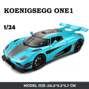 자동차다이캐스트 자동차모형 합금 시뮬레이션 Koenigsegg Jesko 슈퍼 모델 124 132 체중계 ONE 1 장난감 차량 소리와 가벼운 미니어처 보이처, 2) 1 24 ONE Blue, 1개