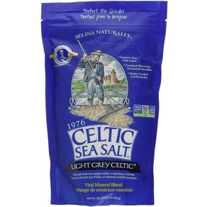 라이트 그레이 Celtic Sea Salt 0.5kg(1파운드) 재밀봉 가능한 백 첨가물