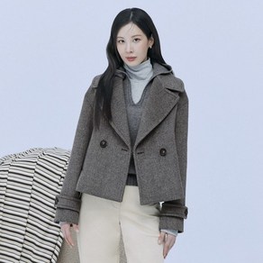 더엣지 24FW 윈터 헤링본 더블 코트