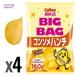 가루비 포테이토칩 BIG BAG 콘소메펀치 감자스낵, 4개, 160g