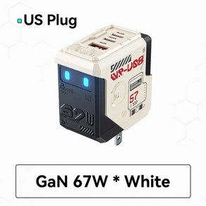 WEKOME 로봇 고속 충전기 GaN C 타입 빠른 충전 아이폰 삼성 샤오미 태블릿 맥북, 02 US Plug, 한개옵션1