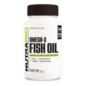 뉴트라바이오 오메가3 피쉬 오일 500캡슐 (8개월 10일분) NutraBio Omega 3 Fish Oil EPA DHA